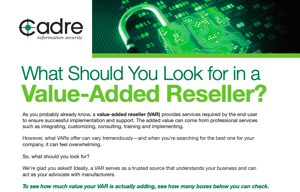 Value Added Reseller Checklist 